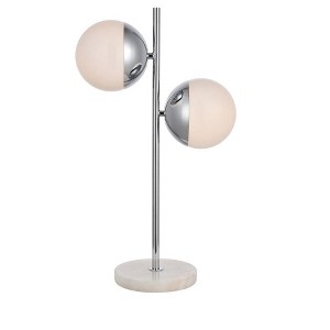Elegant Lighting Eclipse 2 Lights Chrome Table Lamp With Frosted White Glass - 1 of 2