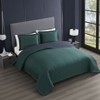 Bebejan 3 Piece Textured Quilted Coverlet Set - Queen / Navy/Green - 4 of 4
