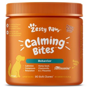 Zesty Paws Calming Supplement Bites for Dogs - Peanut Butter - 90ct - 1 of 4