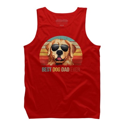 Men's Design By Humans Best Dog Dad Ever Golden Retriever By LuckyCharm99 Tank Top