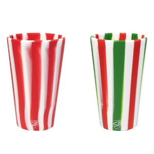 Silipint: Silicone 16 oz Pint Glass Set, 2 Pack Peppermint & Poinsettia - 1 of 4