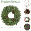 Real Touch Lush Cypress Christmas Wreath (24 Inch) – With White Berries & Pine Cones, Indoor Outdoor Home Holiday Decor - 3 of 4