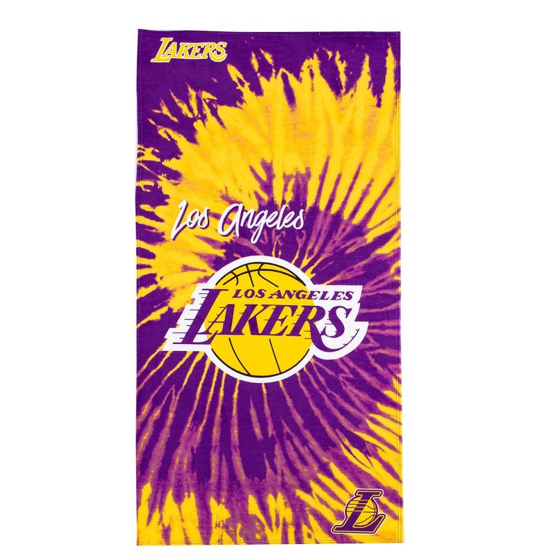 NBA Los Angeles Lakers Pyschedelic Beach Towel, 1 of 7
