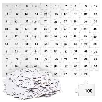 Juvale 100 Piece DIY Make Your Own Puzzle Kit, Large Blank Puzzles to Draw on, Giant Puzzle Pieces for Crafts (27 x 36 In)
