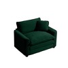 Light Beige Corduroy Fabric, Comfortable Single Accent Chair Deep Seat Sofa With One Pillow - 3 of 4