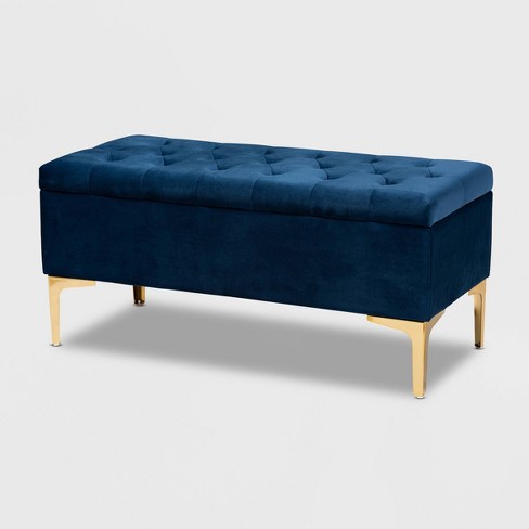 Blue velvet 2024 ottoman target