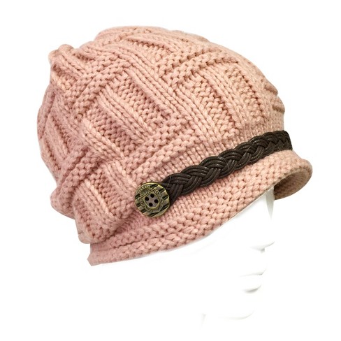 Wrapables Knitted Slouched Ski Cap, Pink - image 1 of 1