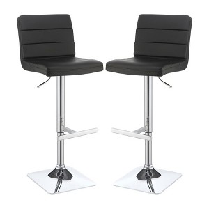 Simple Relax Set of 2 Adjustable Bar Stools with Metal Footrest - 1 of 4