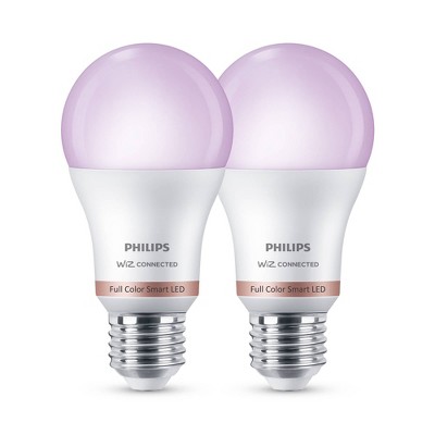Philips 2-Pack 8.8W Smart Multicolor LED Wi-Fi Bulbs