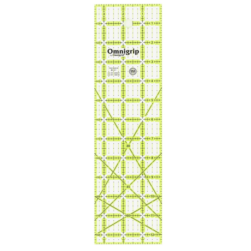 Omnigrid 3-1/2" x 12-1/2" Non-Slip Rectangle Quilting Ruler: Sewing Tools, Quilting Supplies, 12.5" Length, 3.5" Width