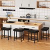 2/4 Bar Stool Set, 24 Inch PU Leather Bar Stool with Heavy Duty Metal Legs, Thick Saddle Seat, Kitchen Island Breakfast Stool - 4 of 4