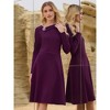 INSPIRE CHIC Women's Elegant A-Line Asymmetrical Neckline Wear to Work Flare Dress - 2 of 4