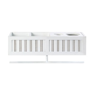 White MDF Floating Wall Shelf with Towel Bar