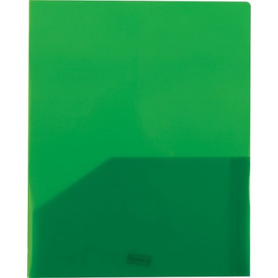 Staples Report Cover with 2 Pockets Plastic Green 26383 Each (26383)