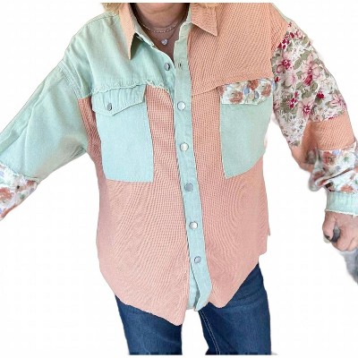 Women's Caught Your Attentiaon Button Down Shirt - POL