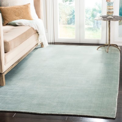 Villa Blue Hand-Knotted Wool and Viscose Area Rug