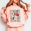 Christmas Flowers and Berries Distressed - Women's Lightweight Garment Dyed Sweatshirt - 2 of 3