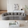 Okak Modern Oversized Curved Sectional Floor Futon Sofa for Living Room Bedroom,Memory Foam Rest Sofa with Comfy Backrest & Pillows - 2 of 4