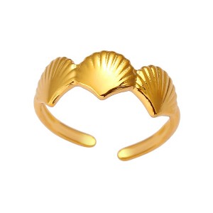 Anna-Kaci Bohemian Gold Shell Starfish Adjustable Rings for Women ummer Ocean Punk Jewelry - 1 of 4