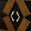 60" Walnut Mid-Century Modern Storage Buffet Cabinet with Geometric Doors & Adjustable Shelves, Sideboard Cabinet with Storage for Kitchen Entryway - 3 of 4