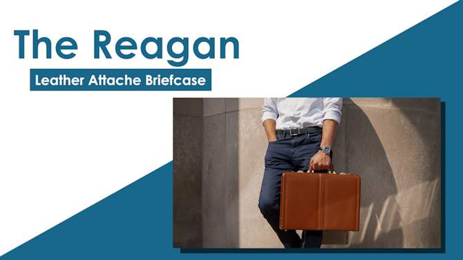 McKlein Reagan Leather 3.  Attache Briefcase - Brown, 2 of 10, play video