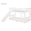 YONWAY Kids Bunk Bed Twin Over Twin with Slide, Wood Low Floor Bunkbed Featuring Stairs Guardrail for Boys, Girls, Toddlers - 3 of 4