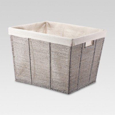 grey linen basket