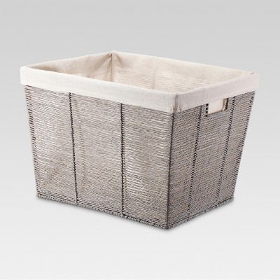 grey laundry basket