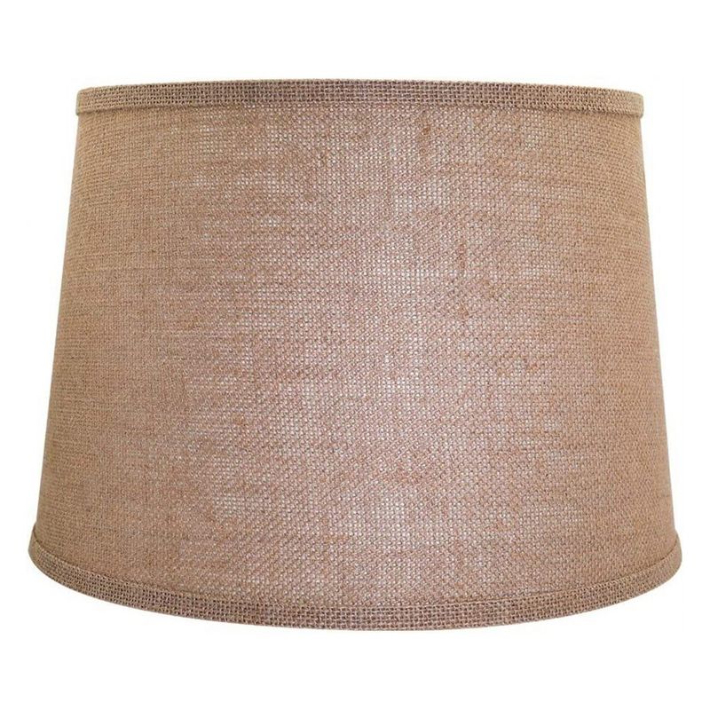 ALUCSET LLA-S1908 Soft Linen Burlap Drum Lampshades w/ Harp Support & Spider Mode Installation for Table Lamps and Floor Lights, Set of 2, Light Brown, 3 of 7