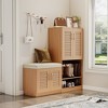 Vynxaria Oak & White Multifunctional Shoe Storage Bench with Adjustable Compartments - 2 of 4