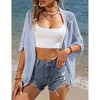 Clearlove Womens 2025 Short Sleeve Crochet Summer Cardigan Cropped Sweater Lightweight Shrug Cardigan - 3 of 4