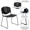 Emma and Oliver 400 lb. Capacity Black Plastic Stack Office Side Chair - 3 of 4