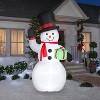 Gemmy Christmas Airblown Inflatable Snowman w/Gift Box Giant, 10 ft Tall, White - 2 of 2