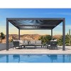 PURPLE LEAF Louvered Pergola Outdoor Aluminum Pergola with Adjustable Roof for Deck Backyard Garden Grey Hardtop Gazebo - 2 of 4