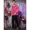 INSPIRE CHIC Men's Round Neck Long Sleeves Shining Disco Metallic T-Shirt - 4 of 4