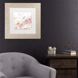 Trademark Fine Art Sheila Golden Dragonfly Garden Serenade Matted Framed Art - 1 of 4