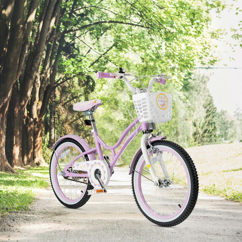 Costway 18'' Kids Bike Toddlers Freestyle Adjustable Bicycle w/ Training Wheels, 4 of 11