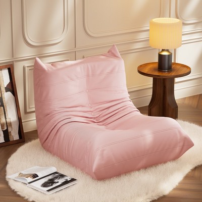 Fireside chair, Mid-Century Modern armless floor sofa, soft memory sponge floor leisure chair, living room, bedroom and office bean bag chair