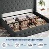 Allewie Lift Up Storage Bed, Button Tufted Headboard with Wingback, No Box Spring Needed, Hydraulic Storage, Button Tufted - 3 of 4