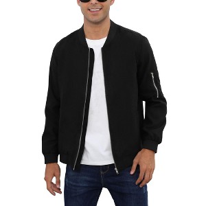 Coolmee Men's Bomber Jacket Lightweight Casual Stylish Light Flight Jacket Windbreaker Varsity Jackets - 1 of 4