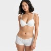Women's Pointelle Ruched Front Boy Shorts - Wild Fable™ - 3 of 4