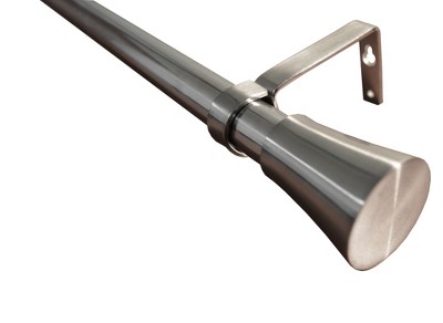 Versailles Home Fashions 84"-150" Stainless Steel Flare Indoor/Outdoor Curtain Rod - Brushed Nickel