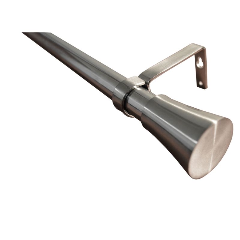 Versailles Home Fashions 84&#34;-150&#34; Stainless Steel Flare Indoor/Outdoor Curtain Rod - Brushed Nickel, 1 of 5