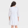 Bishop 3/4 Sleeve Mini Maternity Eyelet Dress - Isabel Maternity by Ingrid & Isabel™ White - 2 of 3