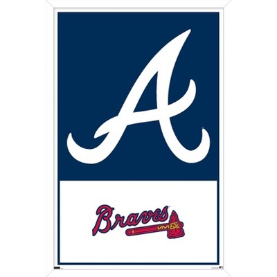 Mlb Atlanta Braves Baseball Logo Glass Framed Panel : Target