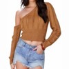 Women's Kendra Pointelle Knit One-Shoulder Sweater Top - DAVI & DANI - image 4 of 4