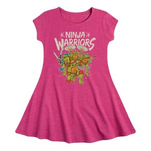 Girls' - Teenage Mutant Ninja Turtles - Leo and Brothers Ninja Warriors Fit & Flair Cap Sleeve Dress - 1 of 2