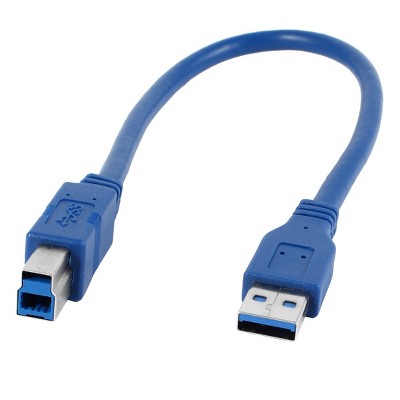 Unique Bargains Plastic Metal High-Speed Transmission Wide Compatibility USB Cable 0.3 M/1Ft  Blue 1 Pc