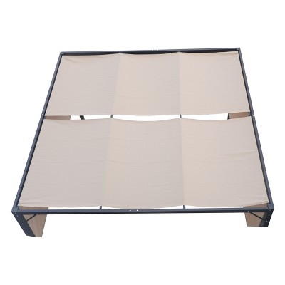 Wendy Beige and Black Steel Framed 10' x 10' Gazebo