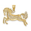 Black Bow Jewelry 14k Yellow Gold and White Rhodium Two Tone Filigree Horse Pendant - 3 of 4